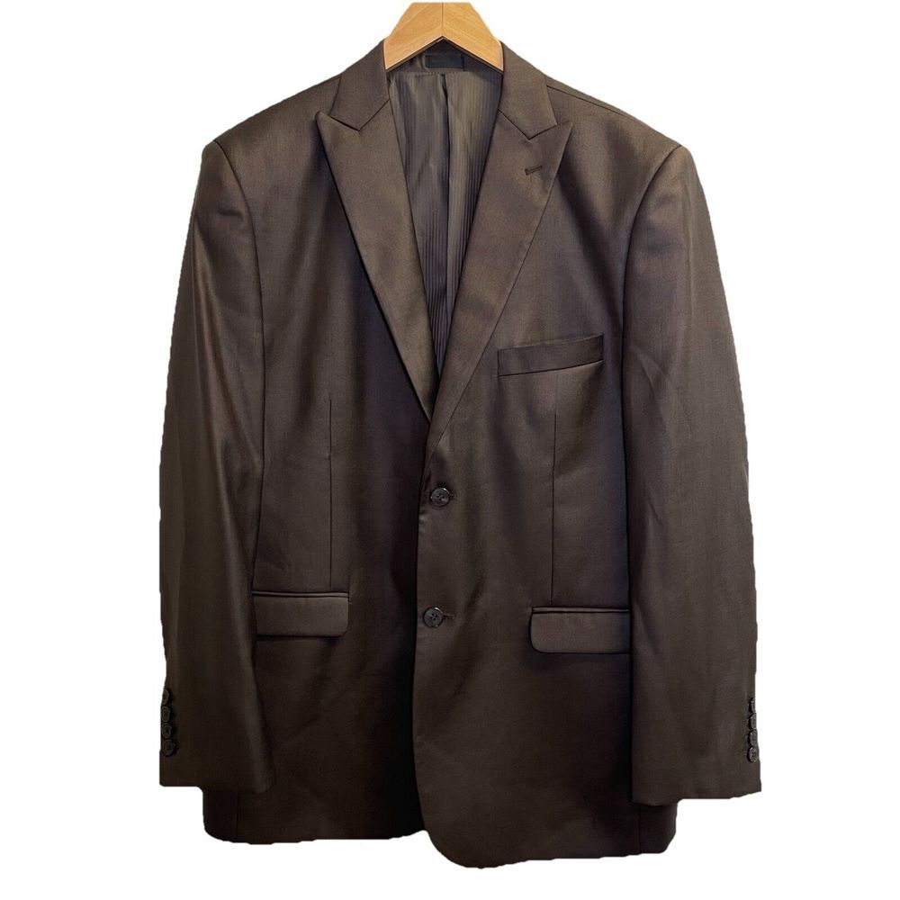 Falcone Suit Jacket Blazer‎ Men's Size 42R Brown Micropoly